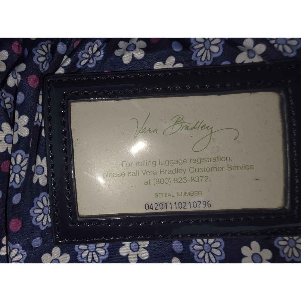 Vera Bradley Rolling Suitcase Lge Paisley Quilted Expandable See Pics Flaws - Picture 13 of 13